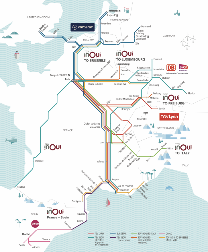 SNCF:n reittiverkosto