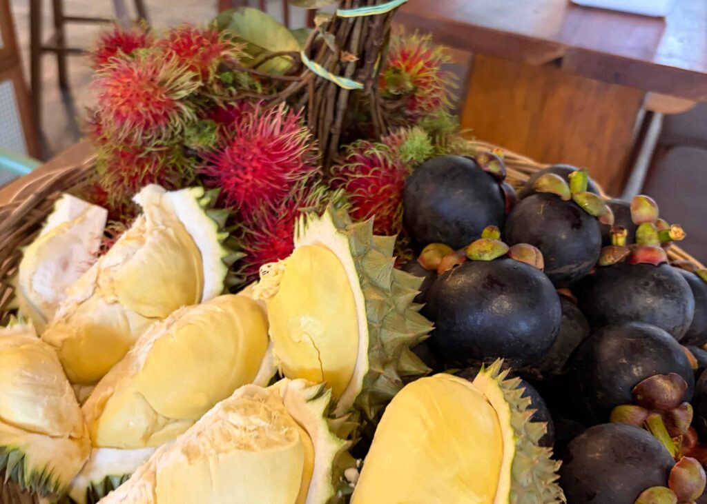 Durian, rambutan ja mangosteen
